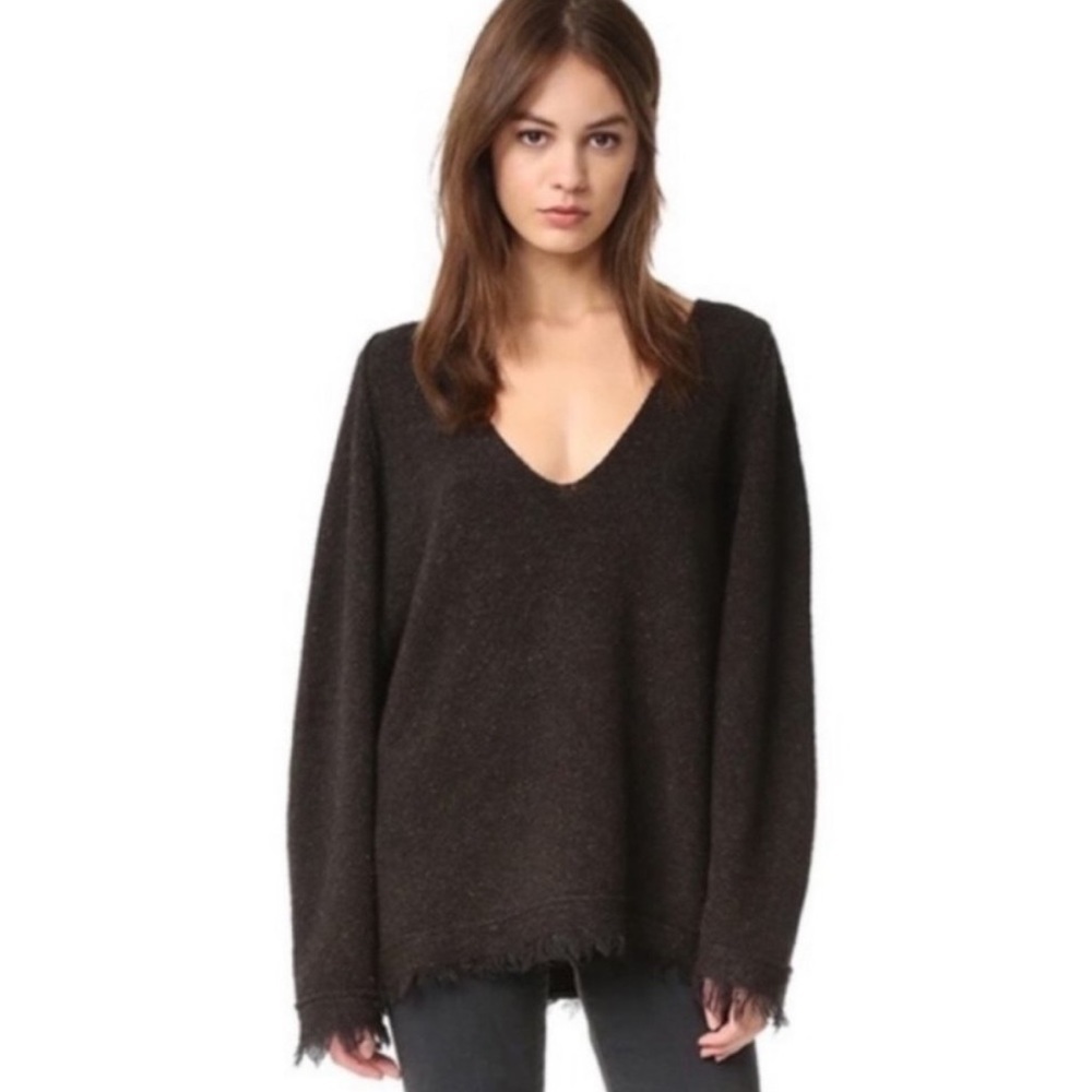 Free People Irresistible Wool Pullover Knit Sweater Fringe Bohemian XS Oversized - Picture 2 of 13
